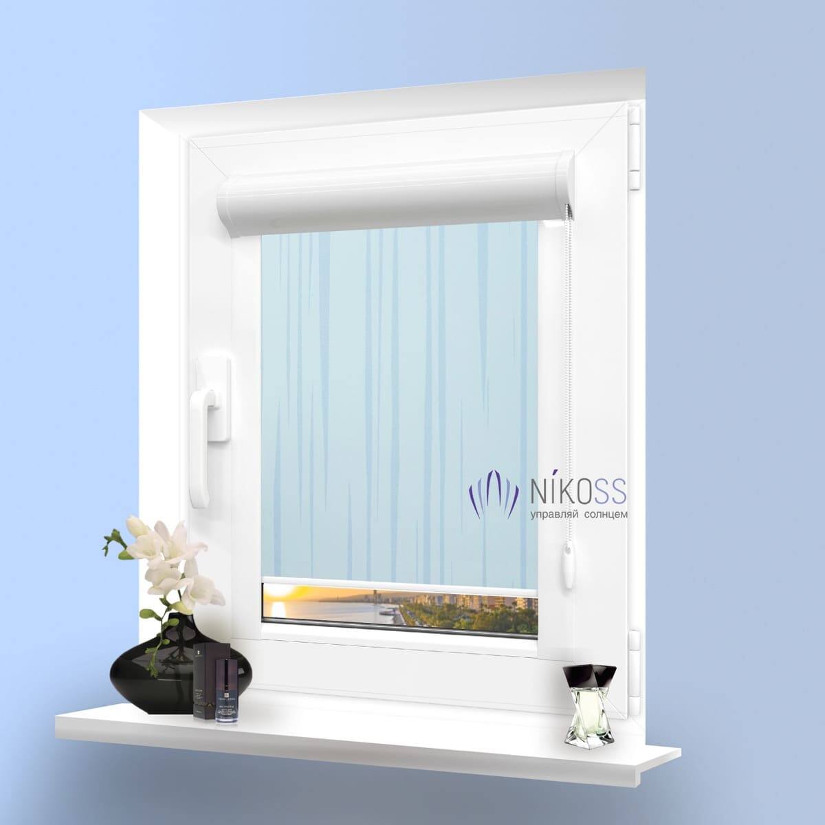Рулонные шторы заткрытого типа Aqua Breeze, цвет aqua-breeze-105-blue